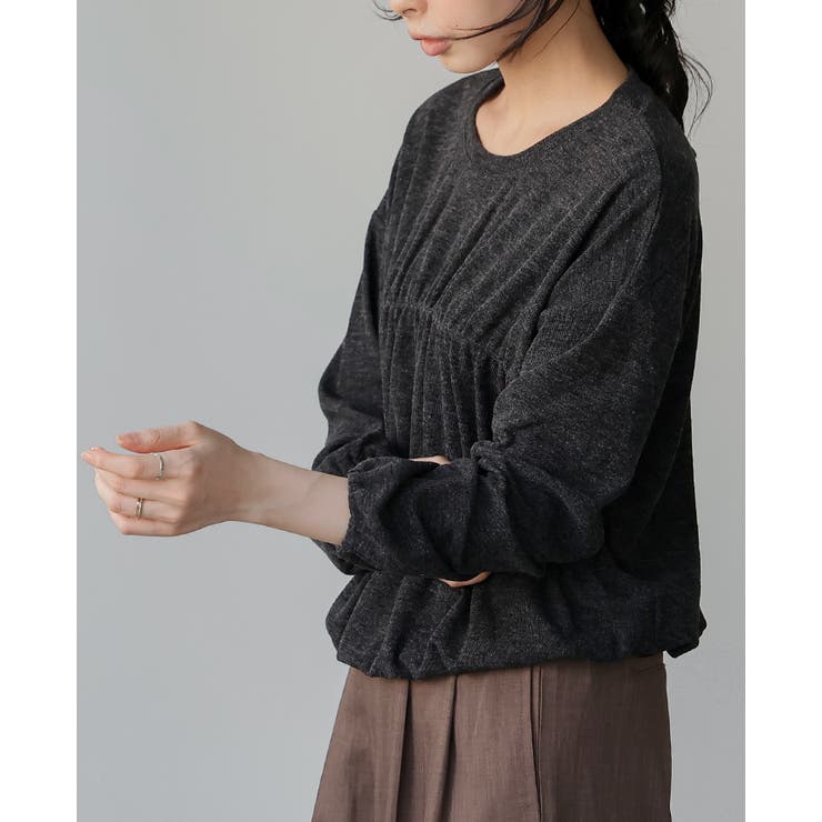 くしゅっとさせて美シルエット。シャーリングトップス カットソー ロンT | HAPPY急便 by VERITA.JP | 詳細画像6 