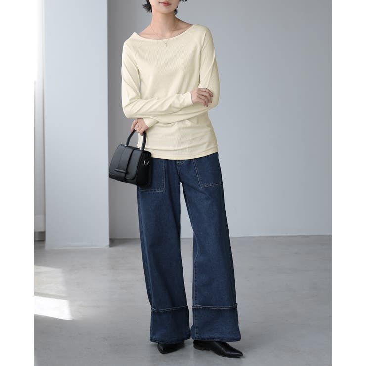 いつもの日常に、ちょっとの抜け感。ボートネックトップス カットソー ロンT | HAPPY急便 by VERITA.JP | 詳細画像12 