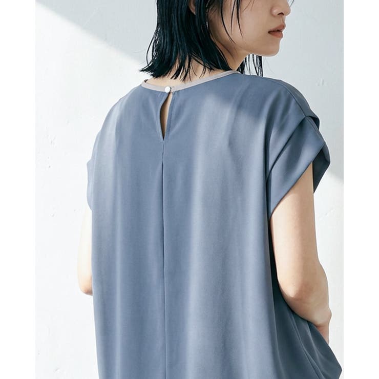 ひんやり快適。接触冷感ジョーゼット配色肩タックトップス ブラウス UVカット | HAPPY急便 by VERITA.JP | 詳細画像12 