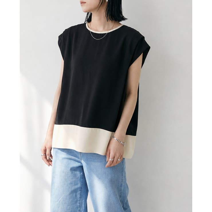 ひんやり快適。接触冷感ジョーゼット配色肩タックトップス ブラウス UVカット | HAPPY急便 by VERITA.JP | 詳細画像14 