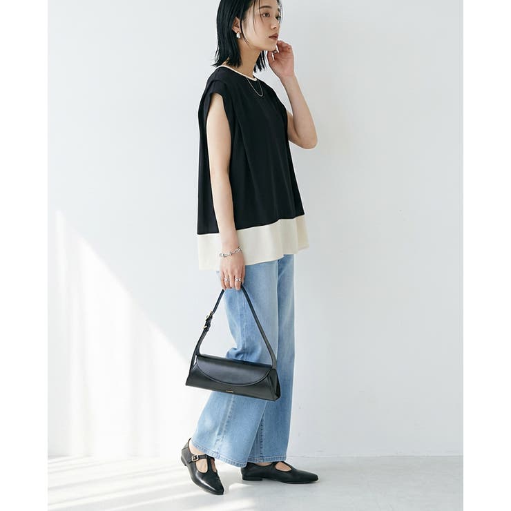 ひんやり快適。接触冷感ジョーゼット配色肩タックトップス ブラウス UVカット | HAPPY急便 by VERITA.JP | 詳細画像15 