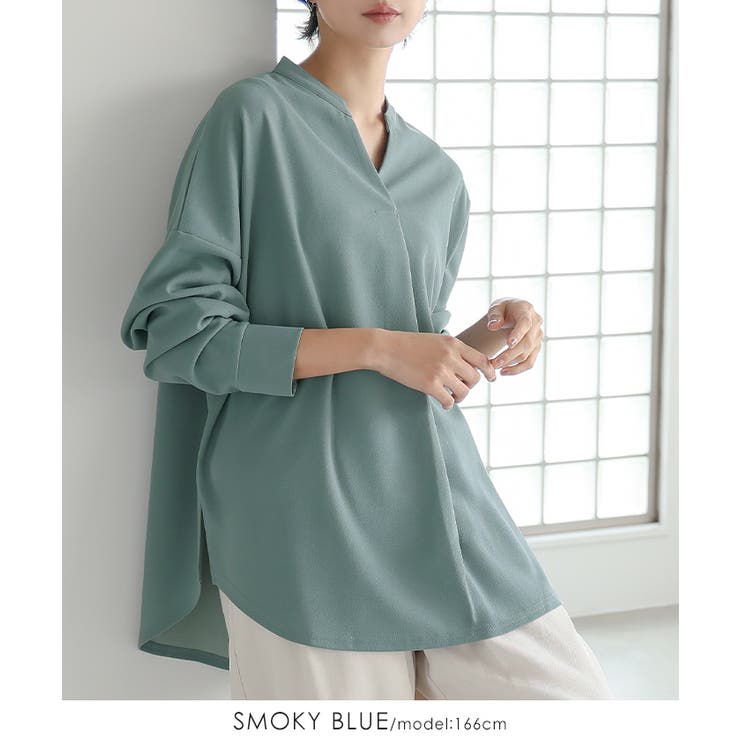 大人の抜け感。梨地スキッパーブラウス ブラウス シャツ | HAPPY急便 by VERITA.JP | 詳細画像6 