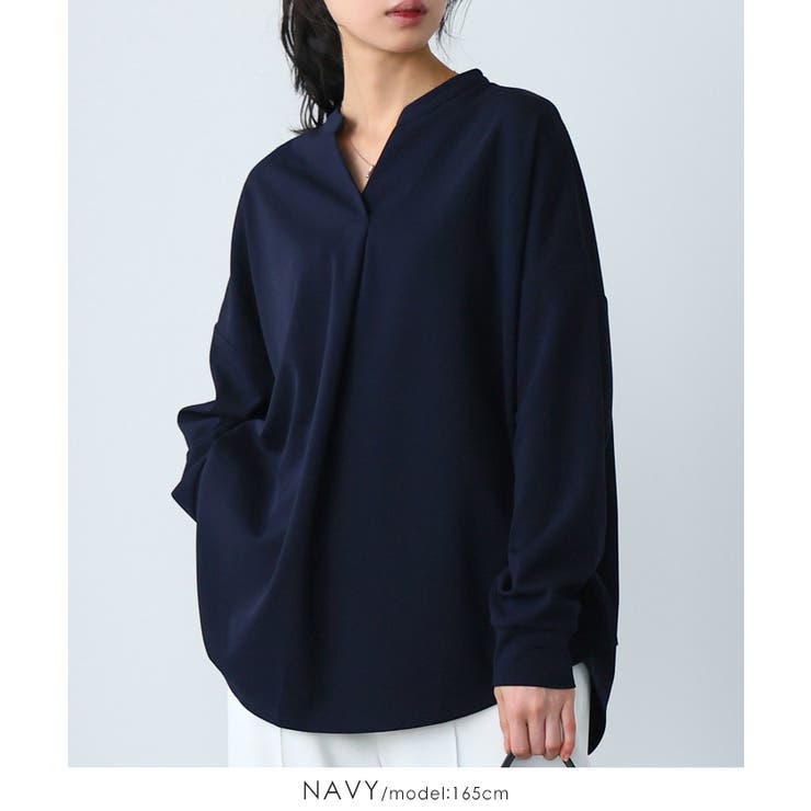 大人の抜け感。梨地スキッパーブラウス ブラウス シャツ | HAPPY急便 by VERITA.JP | 詳細画像9 