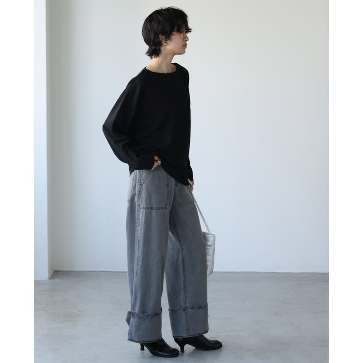 計算されたネックライン。梨地ボートネックトップス トップス プルオーバー | HAPPY急便 by VERITA.JP | 詳細画像15 