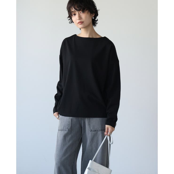 計算されたネックライン。梨地ボートネックトップス トップス プルオーバー | HAPPY急便 by VERITA.JP | 詳細画像16 