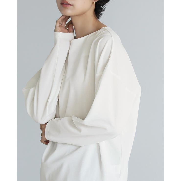 計算されたネックライン。梨地ボートネックトップス トップス プルオーバー | HAPPY急便 by VERITA.JP | 詳細画像19 