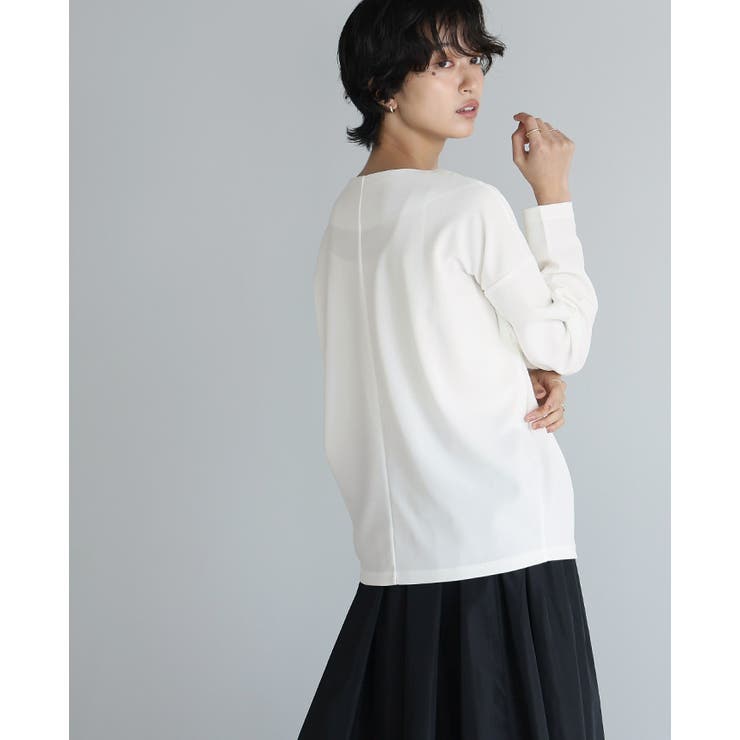 計算されたネックライン。梨地ボートネックトップス トップス プルオーバー | HAPPY急便 by VERITA.JP | 詳細画像20 