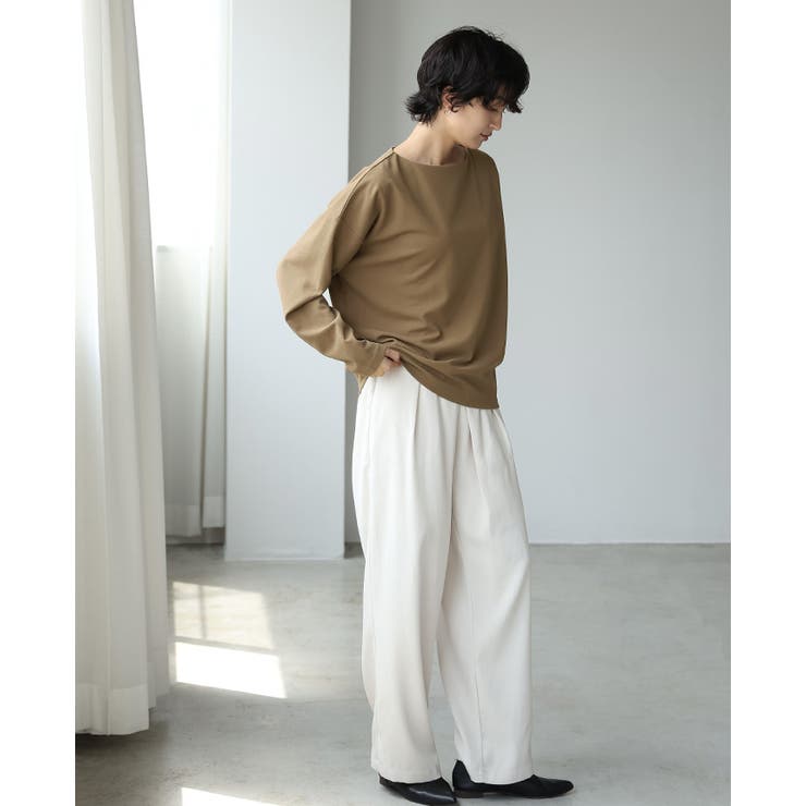 計算されたネックライン。梨地ボートネックトップス トップス プルオーバー | HAPPY急便 by VERITA.JP | 詳細画像7 