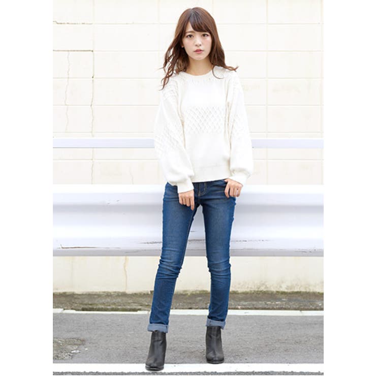 女性らしい後ろ姿！後Dカン 編込みニット ニット[品番