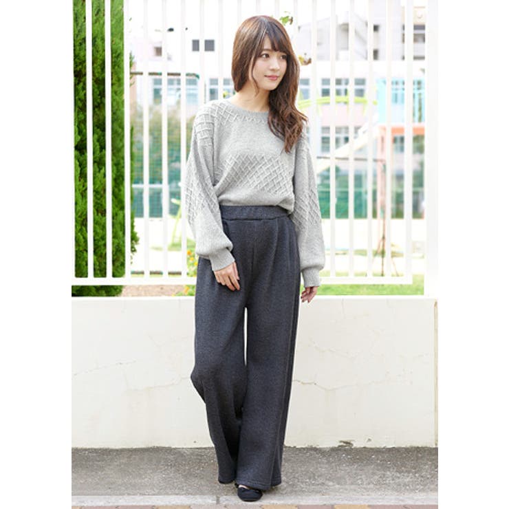 女性らしい後ろ姿！後Dカン 編込みニット ニット[品番