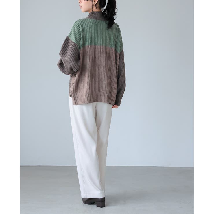 角度で異なる大人の差し色。パネル切替サイドボタンニット セーター ニット | HAPPY急便 by VERITA.JP | 詳細画像16 