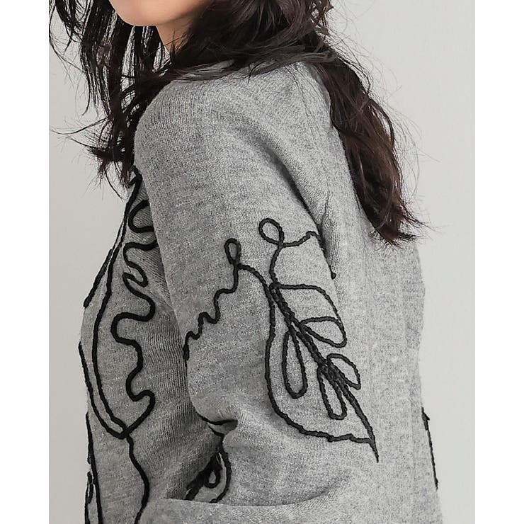 ラインで描く、華やぎニット。コード刺繍ニット ニット セーター | HAPPY急便 by VERITA.JP | 詳細画像10 