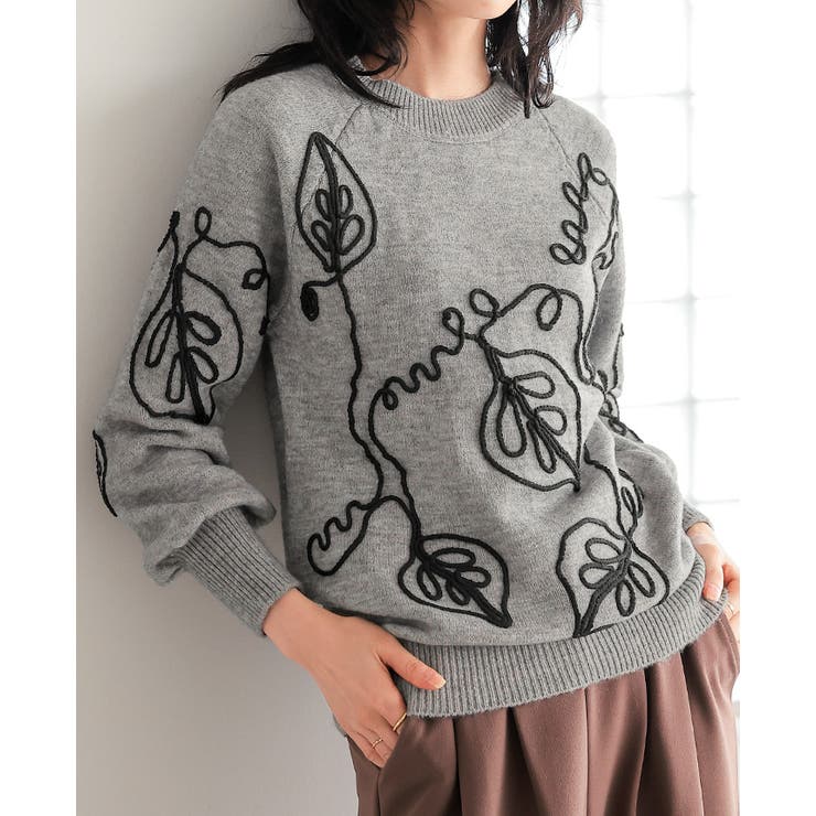 ラインで描く、華やぎニット。コード刺繍ニット ニット セーター | HAPPY急便 by VERITA.JP | 詳細画像11 