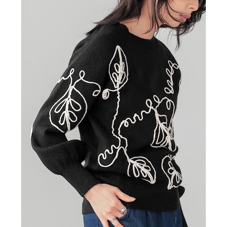 ラインで描く、華やぎニット。コード刺繍ニット ニット セーター | HAPPY急便 by VERITA.JP | 詳細画像13 