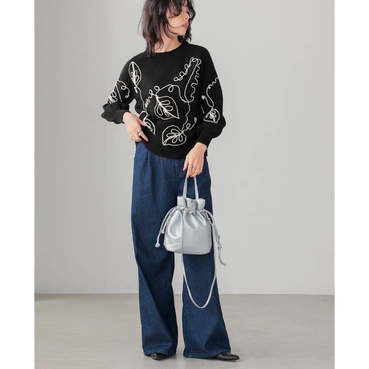 ラインで描く、華やぎニット。コード刺繍ニット ニット セーター | HAPPY急便 by VERITA.JP | 詳細画像15 