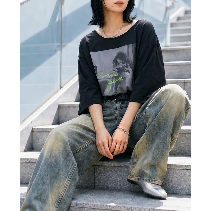 こなれ感を演出する大人プリント。フォトプリントプルオーバー tシャツ Tシャツ | HAPPY急便 by VERITA.JP | 詳細画像7 