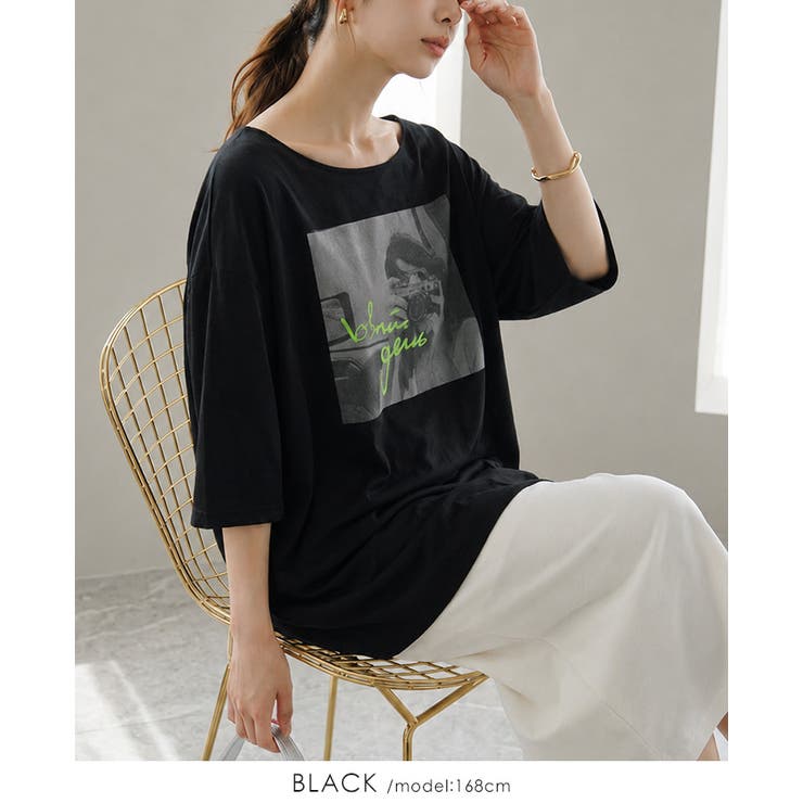 こなれ感を演出する大人プリント。フォトプリントプルオーバー tシャツ Tシャツ | HAPPY急便 by VERITA.JP | 詳細画像8 