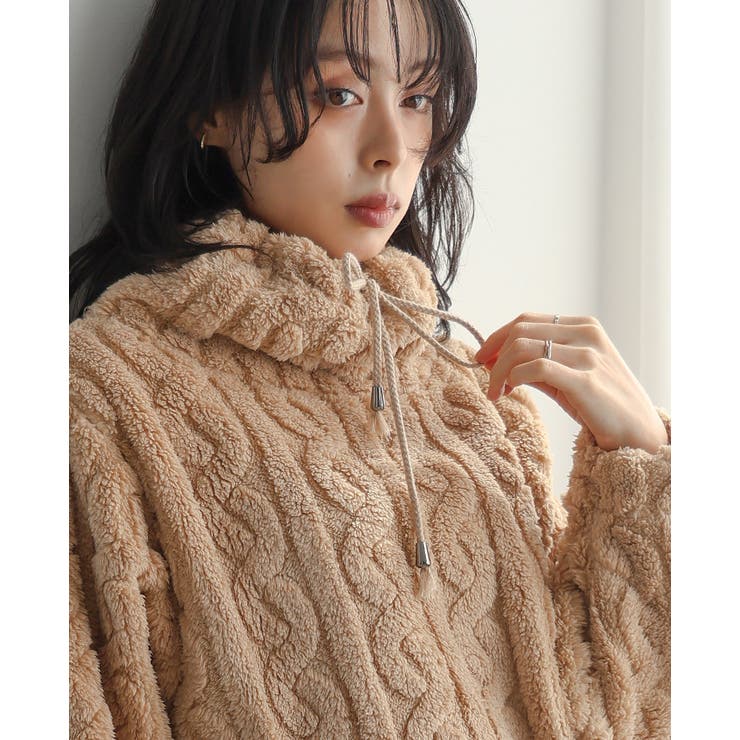 触れたくなるような柔らかさに夢中。ケーブルボアプルオーバー ボア トップス | HAPPY急便 by VERITA.JP | 詳細画像11 