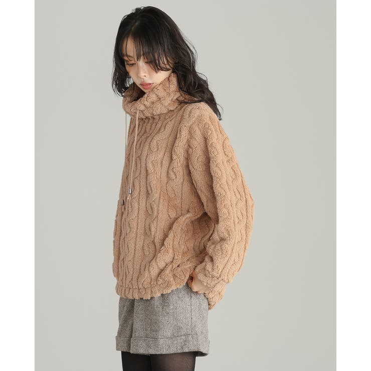 触れたくなるような柔らかさに夢中。ケーブルボアプルオーバー ボア トップス | HAPPY急便 by VERITA.JP | 詳細画像12 