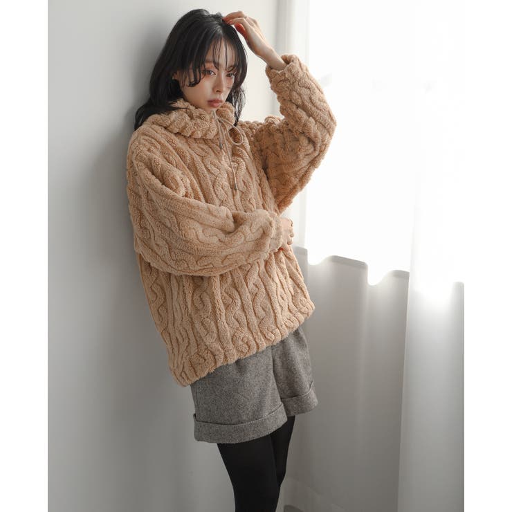 触れたくなるような柔らかさに夢中。ケーブルボアプルオーバー ボア トップス | HAPPY急便 by VERITA.JP | 詳細画像15 