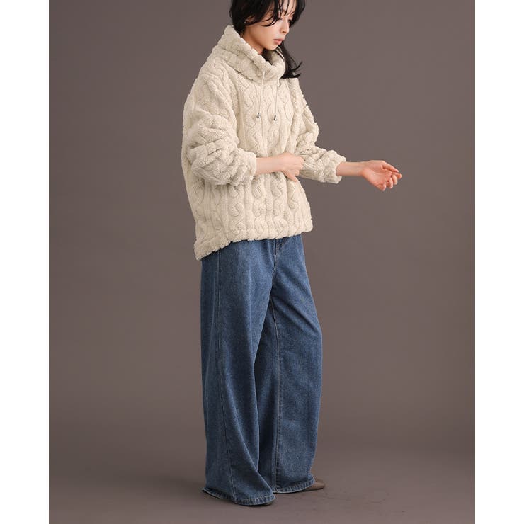 触れたくなるような柔らかさに夢中。ケーブルボアプルオーバー ボア トップス | HAPPY急便 by VERITA.JP | 詳細画像17 