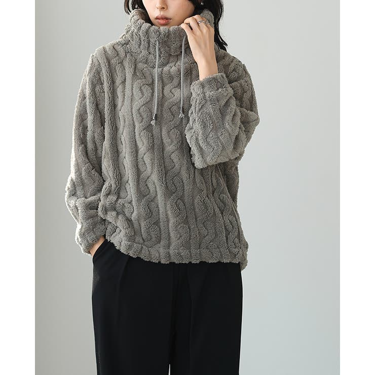 触れたくなるような柔らかさに夢中。ケーブルボアプルオーバー ボア トップス | HAPPY急便 by VERITA.JP | 詳細画像5 