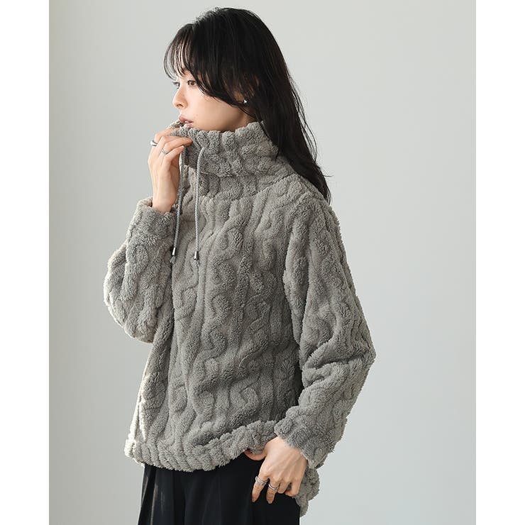 触れたくなるような柔らかさに夢中。ケーブルボアプルオーバー ボア トップス | HAPPY急便 by VERITA.JP | 詳細画像7 