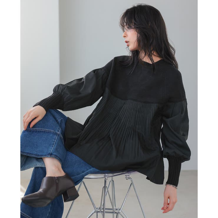 一枚で叶える上品おしゃれコーデ。ニット×プリーツフレアトップス ニット セーター | HAPPY急便 by VERITA.JP | 詳細画像10 
