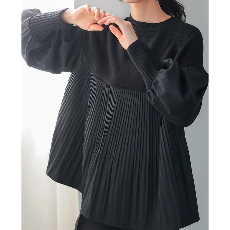 一枚で叶える上品おしゃれコーデ。ニット×プリーツフレアトップス ニット セーター | HAPPY急便 by VERITA.JP | 詳細画像6 