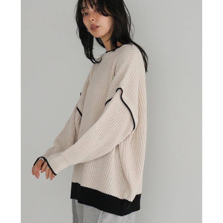 大人のカラーバランス。配色オーバーサイズニット セーター ニット | HAPPY急便 by VERITA.JP | 詳細画像12 