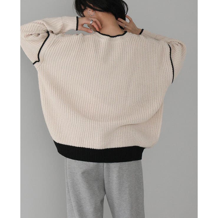 大人のカラーバランス。配色オーバーサイズニット セーター ニット | HAPPY急便 by VERITA.JP | 詳細画像14 