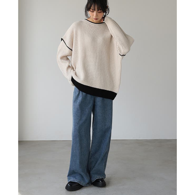 大人のカラーバランス。配色オーバーサイズニット セーター ニット | HAPPY急便 by VERITA.JP | 詳細画像16 