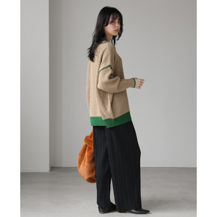大人のカラーバランス。配色オーバーサイズニット セーター ニット | HAPPY急便 by VERITA.JP | 詳細画像5 