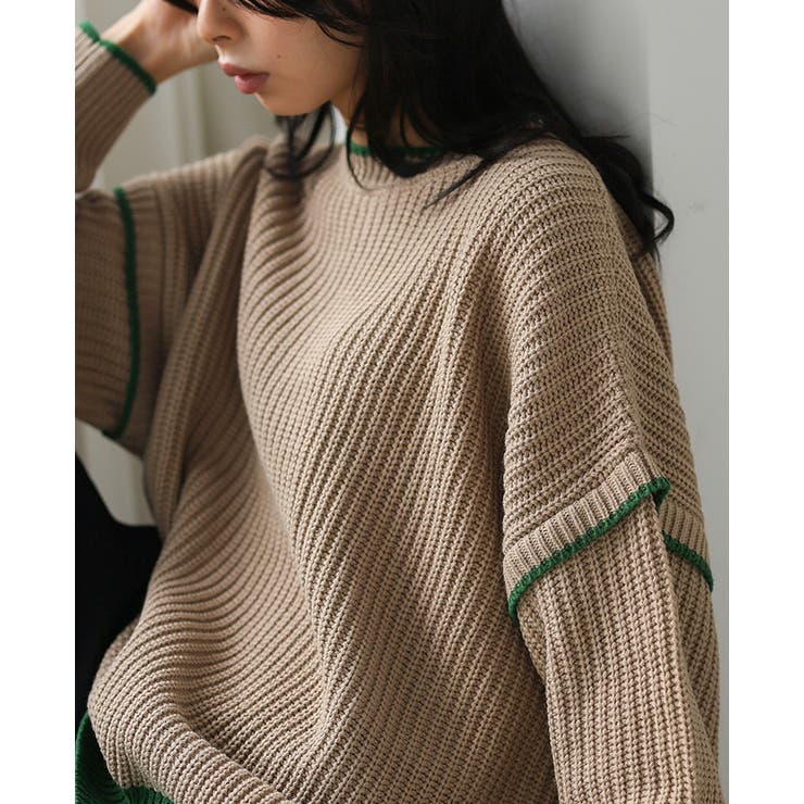 大人のカラーバランス。配色オーバーサイズニット セーター ニット | HAPPY急便 by VERITA.JP | 詳細画像9 