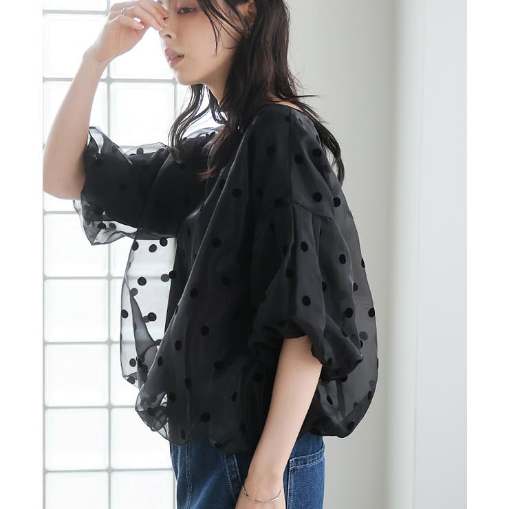 抜け感が出る、華やぎトップス。オーガンジードットトップス トップス シアー | HAPPY急便 by VERITA.JP | 詳細画像12 