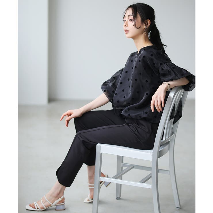 抜け感が出る、華やぎトップス。オーガンジードットトップス トップス シアー | HAPPY急便 by VERITA.JP | 詳細画像9 