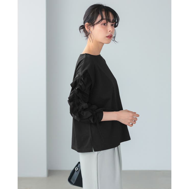 くしゅっとした袖のフリルが主役。袖シャーリングフリルトップス ブラウス ギャザー | HAPPY急便 by VERITA.JP | 詳細画像17 