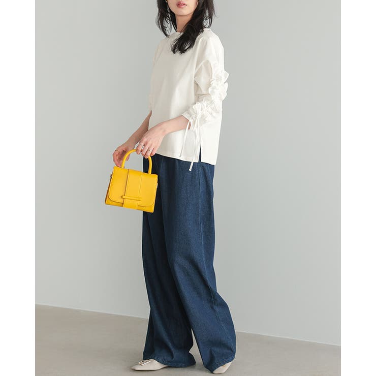 くしゅっとした袖のフリルが主役。袖シャーリングフリルトップス ブラウス ギャザー | HAPPY急便 by VERITA.JP | 詳細画像6 