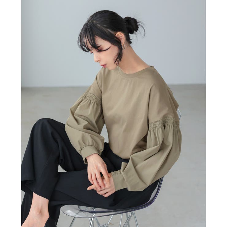 シンプル×立体袖で大人の甘さを。パフスリーブ切替トップス 接触冷感 UV | HAPPY急便 by VERITA.JP | 詳細画像11 