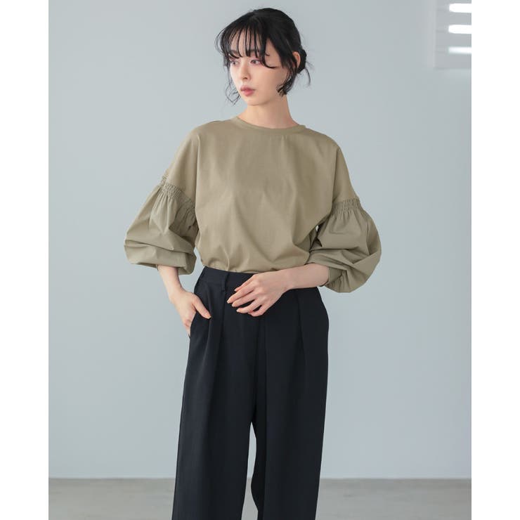 シンプル×立体袖で大人の甘さを。パフスリーブ切替トップス 接触冷感 UV | HAPPY急便 by VERITA.JP | 詳細画像14 