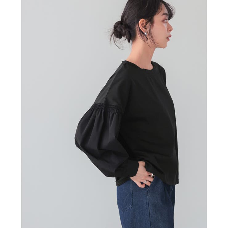 シンプル×立体袖で大人の甘さを。パフスリーブ切替トップス 接触冷感 UV | HAPPY急便 by VERITA.JP | 詳細画像16 