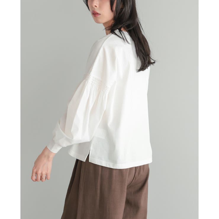 シンプル×立体袖で大人の甘さを。パフスリーブ切替トップス 接触冷感 UV | HAPPY急便 by VERITA.JP | 詳細画像7 