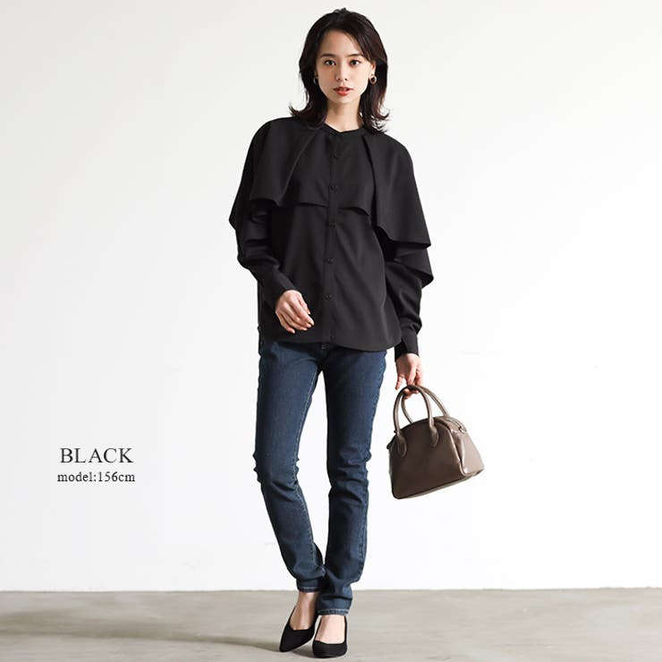 動くたびに揺れるシルエットが美しい。レイヤード風ブラウス ブラウス シャツ | HAPPY急便 by VERITA.JP | 詳細画像14 