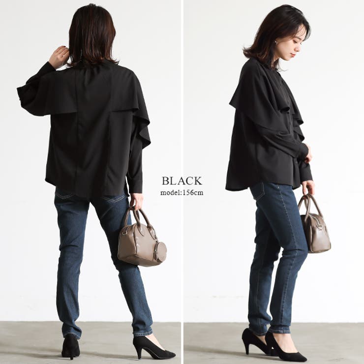 動くたびに揺れるシルエットが美しい。レイヤード風ブラウス ブラウス シャツ | HAPPY急便 by VERITA.JP | 詳細画像16 