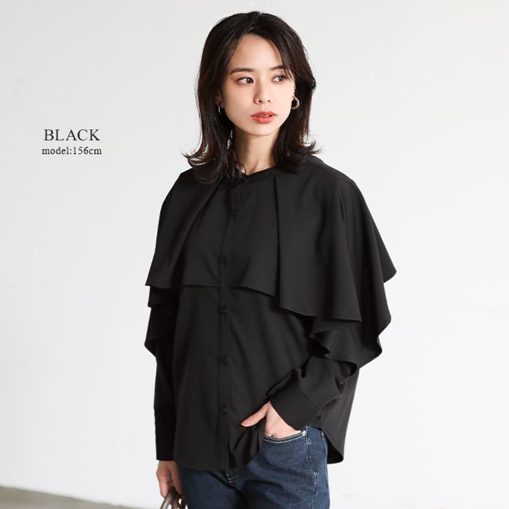 動くたびに揺れるシルエットが美しい。レイヤード風ブラウス ブラウス シャツ | HAPPY急便 by VERITA.JP | 詳細画像17 