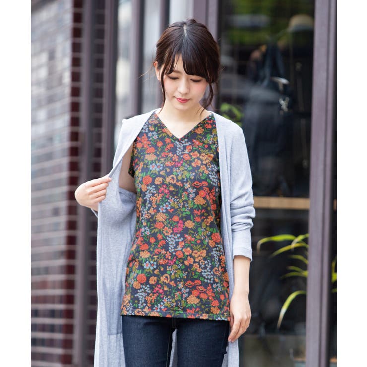 鮮やかな花たち。2way 花柄タンクトップ タンクトップ[品番