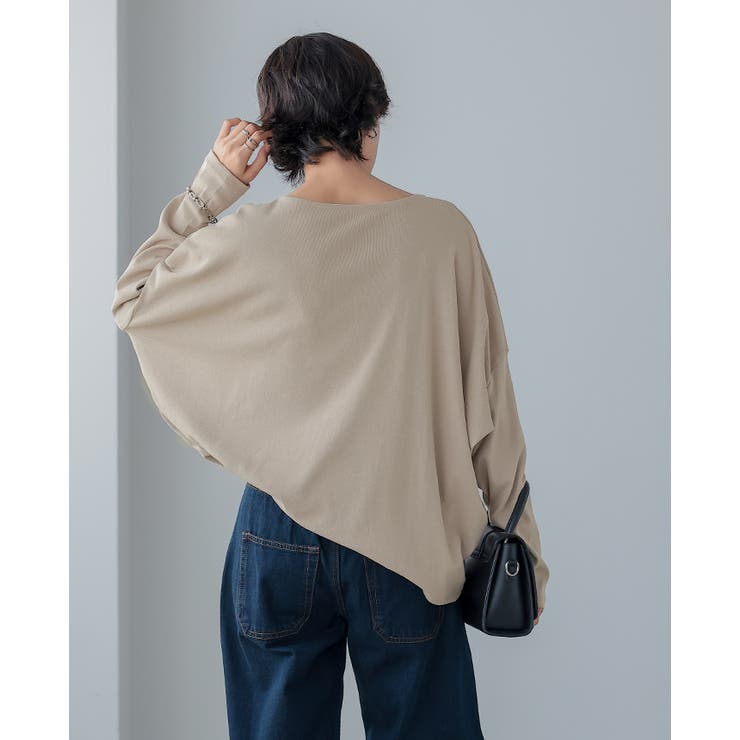 体型カバーもこなれ感もこの1枚で。ドルマンスリーブVネックTシャツ tシャツ カ… | HAPPY急便 by VERITA.JP | 詳細画像10 