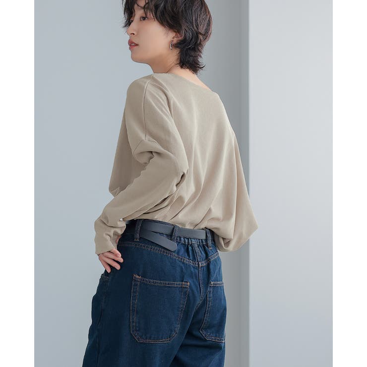 体型カバーもこなれ感もこの1枚で。ドルマンスリーブVネックTシャツ tシャツ カ… | HAPPY急便 by VERITA.JP | 詳細画像12 