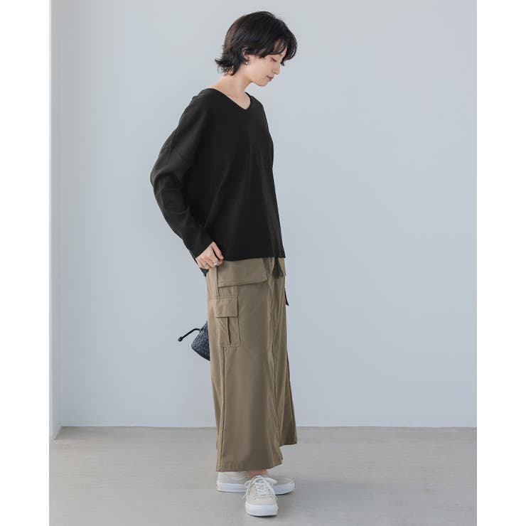 体型カバーもこなれ感もこの1枚で。ドルマンスリーブVネックTシャツ tシャツ カ… | HAPPY急便 by VERITA.JP | 詳細画像15 