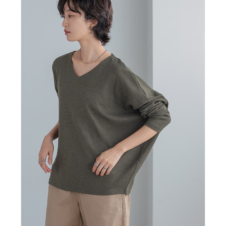 体型カバーもこなれ感もこの1枚で。ドルマンスリーブVネックTシャツ tシャツ カ… | HAPPY急便 by VERITA.JP | 詳細画像27 